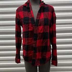 H&M Red and Black Checkered Men's Shirt